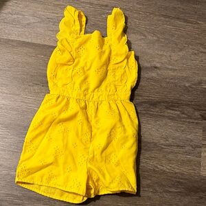 Yellow Eyelet Kids Romper